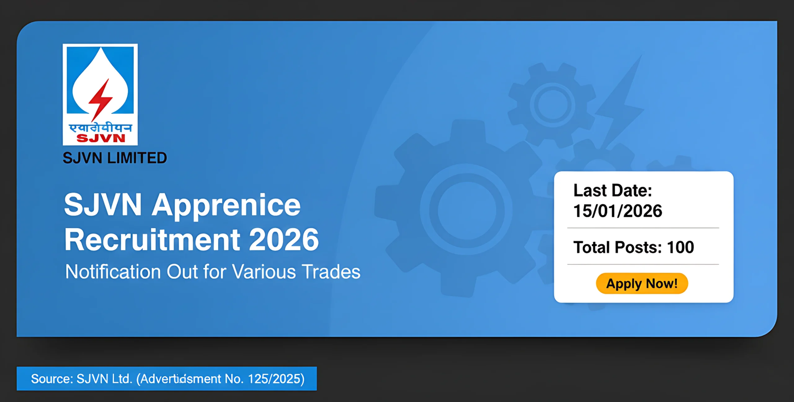 SJVN Apprentice Recruitment 2026