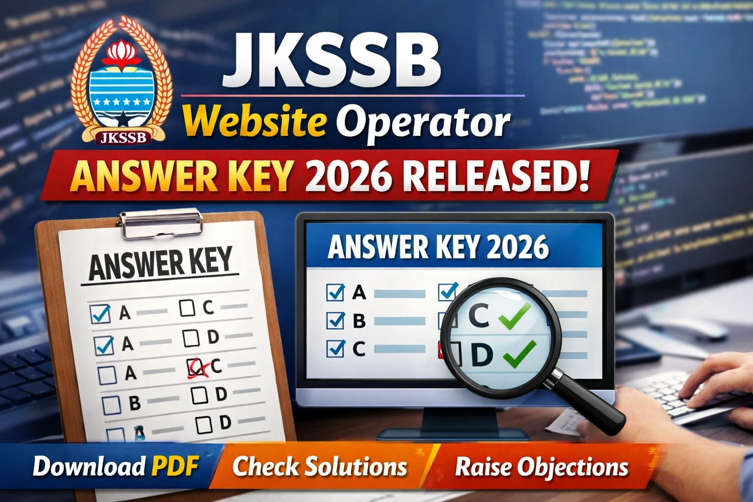 JKSSB Website Operator Answer Key 2026 जारी